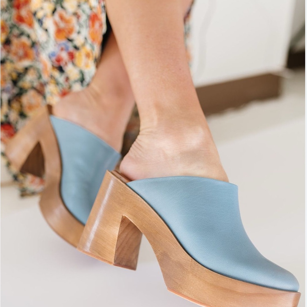 Free People Mules with Chunky Wooden Heel sold out everywhere